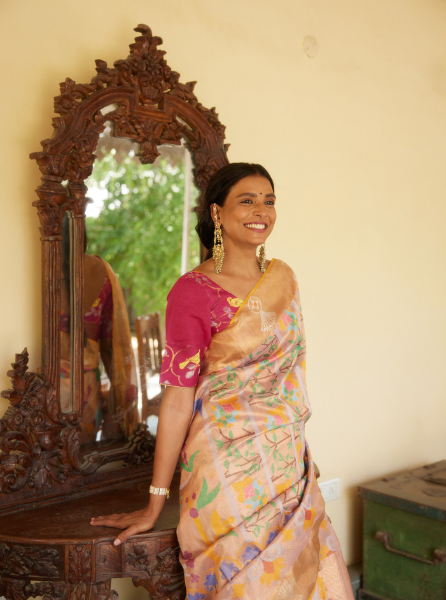 Golden Handloom Zari Kota Saree