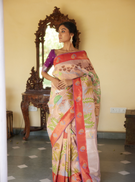 Golden Handloom Zari Kota Saree