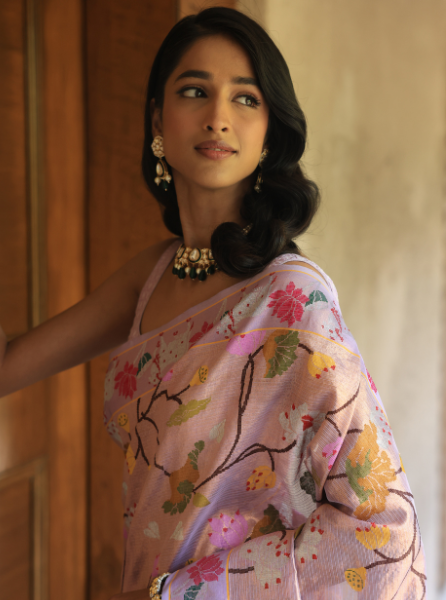 Multi Colour Zari Kota  Saree