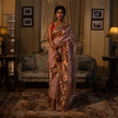 Peach Pure Real Zari Kota Handloom Saree