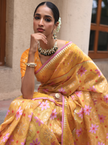 Yellow Zari Kota Handloom Saree
