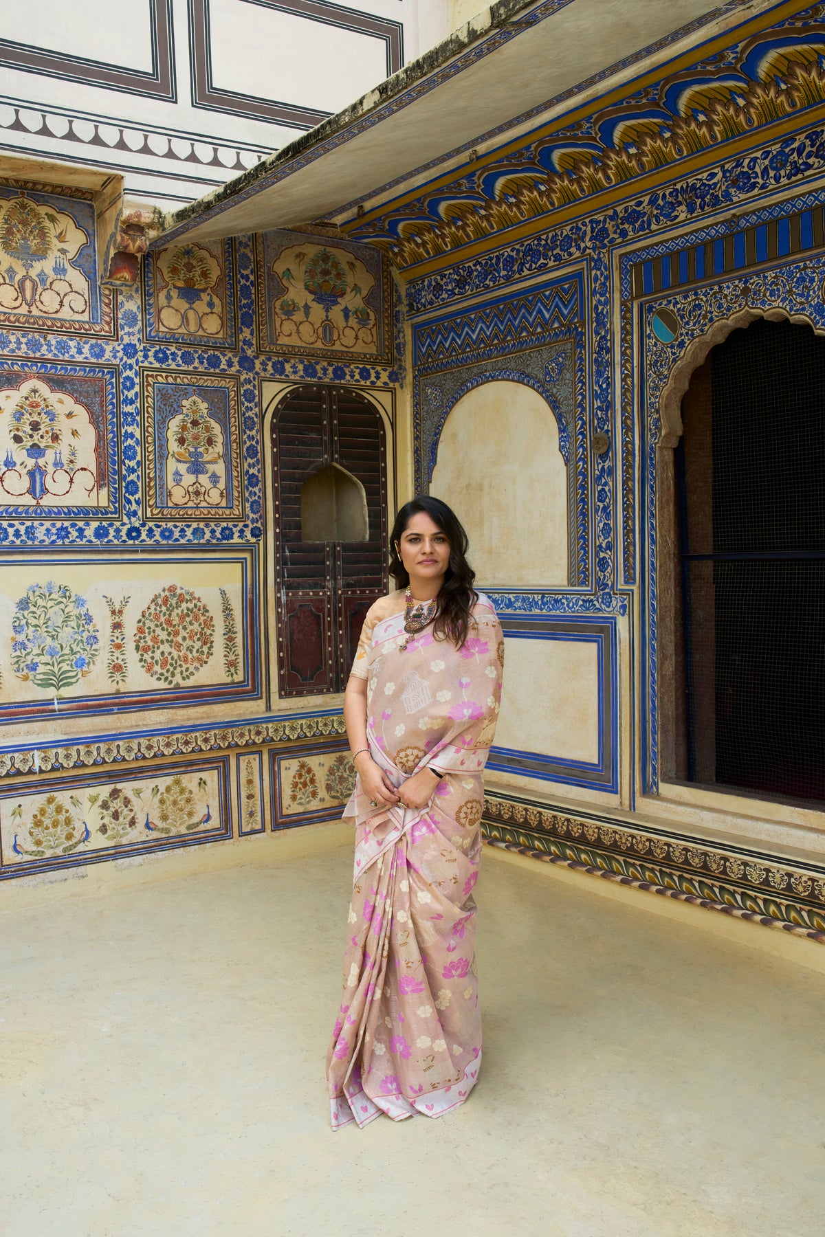 Temple gold pichwai saree