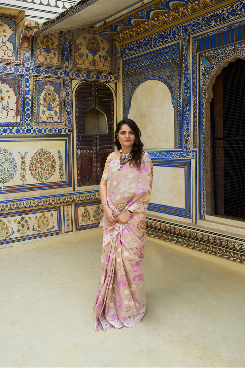 Temple gold pichwai saree