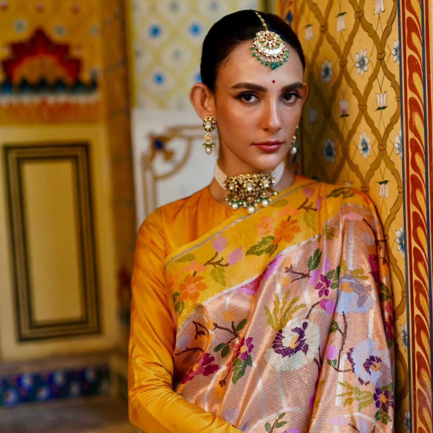 Yellow SónChiraiya zari Kota handloom saree