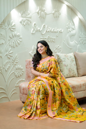 Tuesday Tribute Yellow gold saree